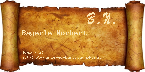 Bayerle Norbert névjegykártya