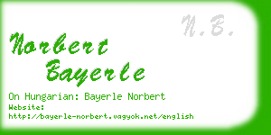 norbert bayerle business card